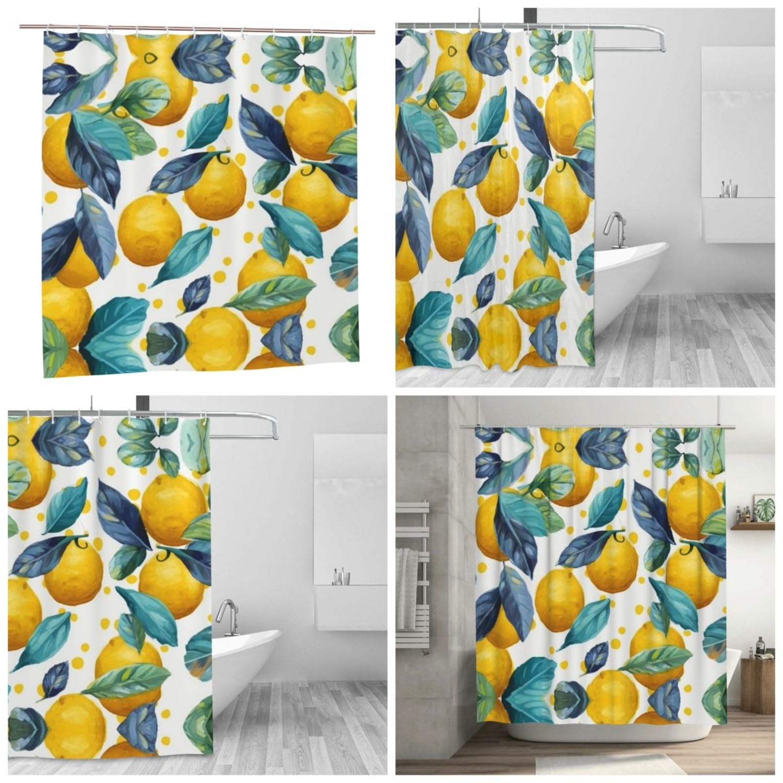 Rideau de douche en polyester de qualité supérieure au motif de citrons