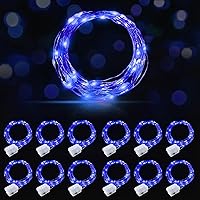 Vista 25 de AIKEI Paquete de 12 luces LED de hadas que funcionan con pilas, guirnaldas de luces impermeables de 7 pies, 20 luces LED de luciérnagas estrelladas