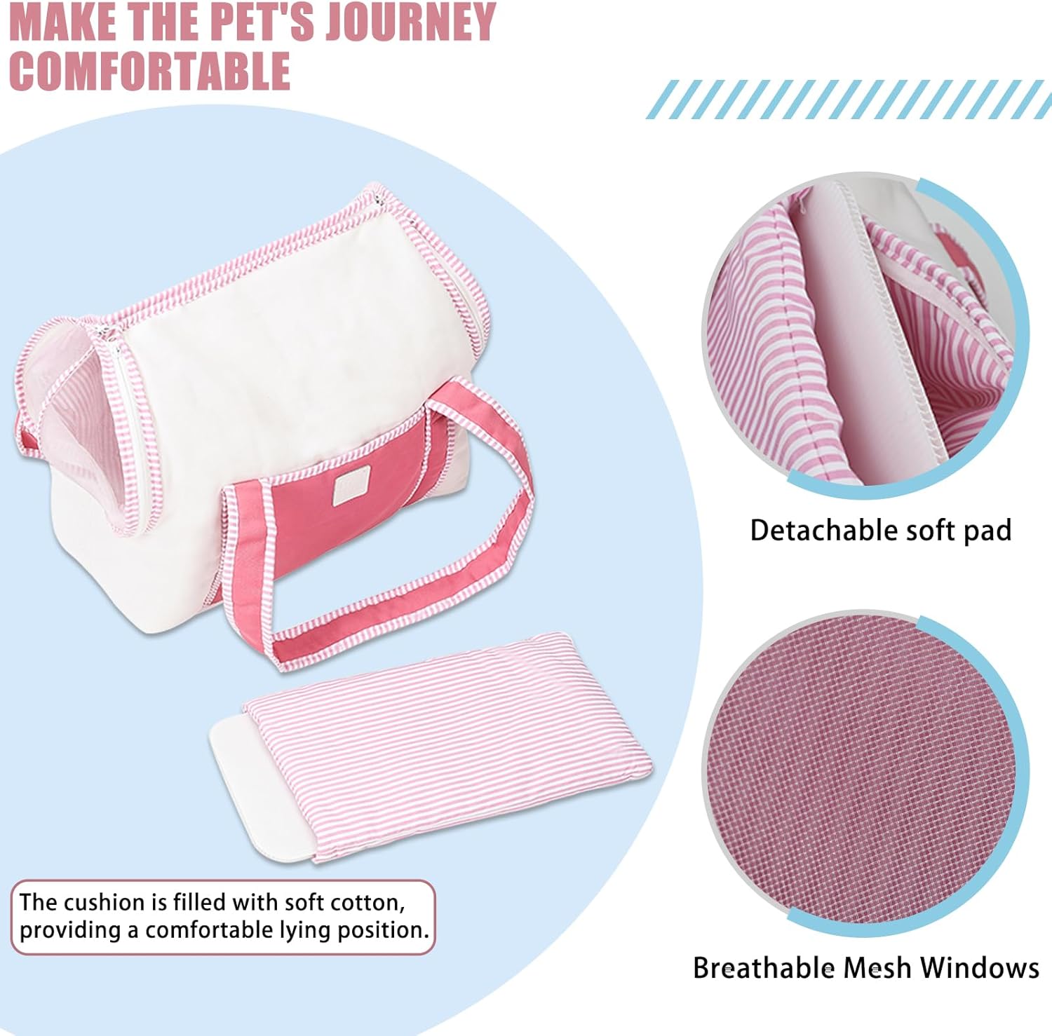 Dog Purse Carrier,Soft Sided Pet Carrier Bag with Front Pocket,Portable Handbag Tote for Small Dogs and Cats,Convertible to Pet Bed,Lightweight Shell Design (Blue)