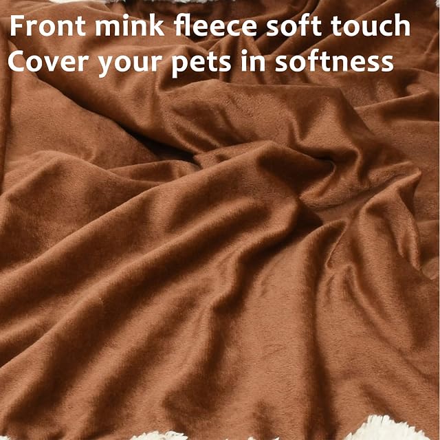 Foto 3 de 8 de Pawsee Manta de Forro Polar para Mascotas, Manta de Felpa Sherpa Lavable y esponjosa, Cama para Perros