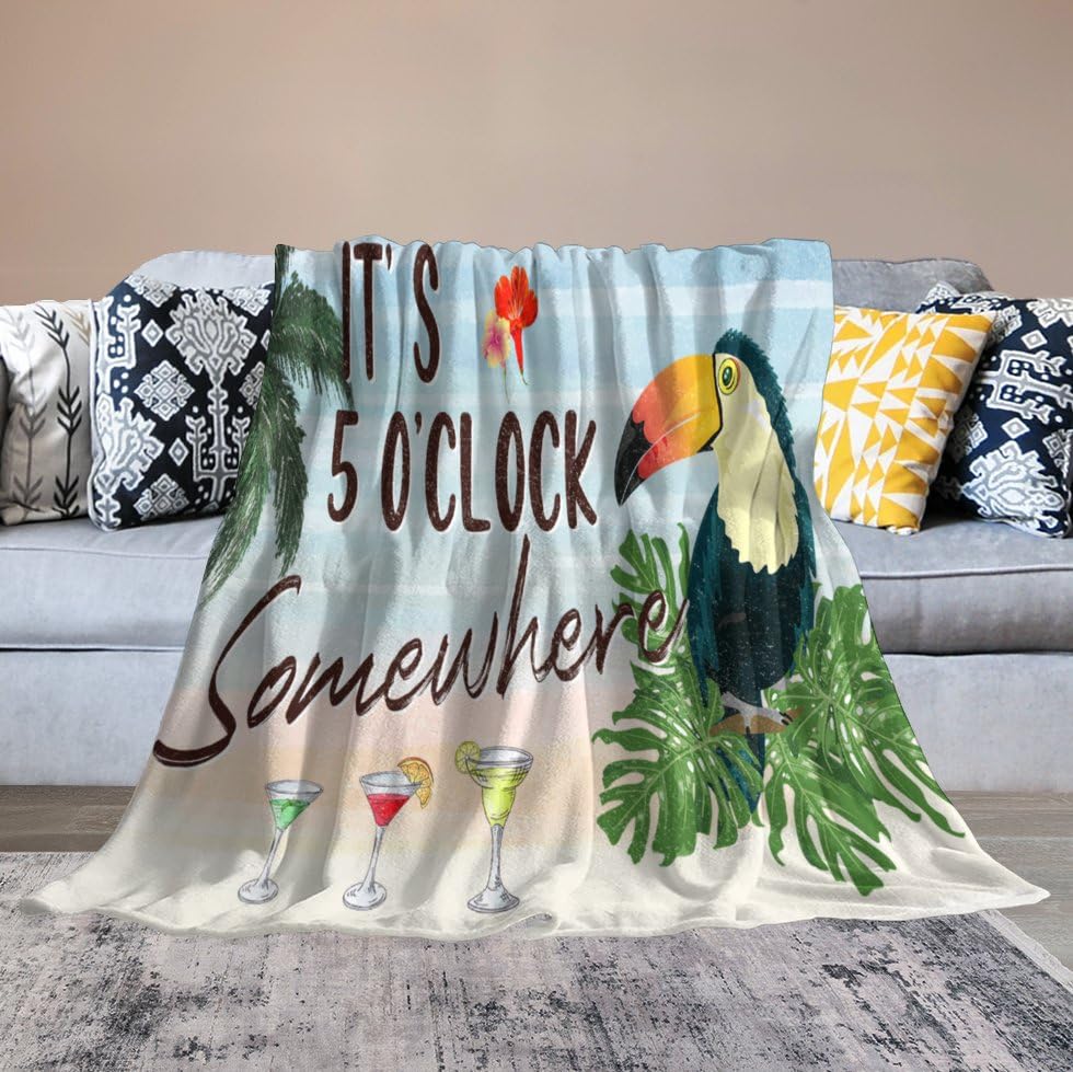 Couverture douce It's Five O'clock pour lit et canapé, plaid chaud de voyage 152cm