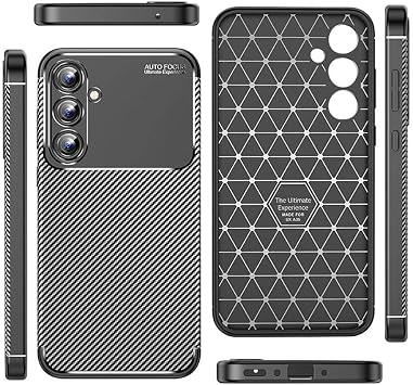 Spia Samsung Galaxy A35 ile Uyumlu Kılıf Siyah Karbon Silikon Orijinal (Samsung Galaxy A35 ile Uyumlu, Siyah)