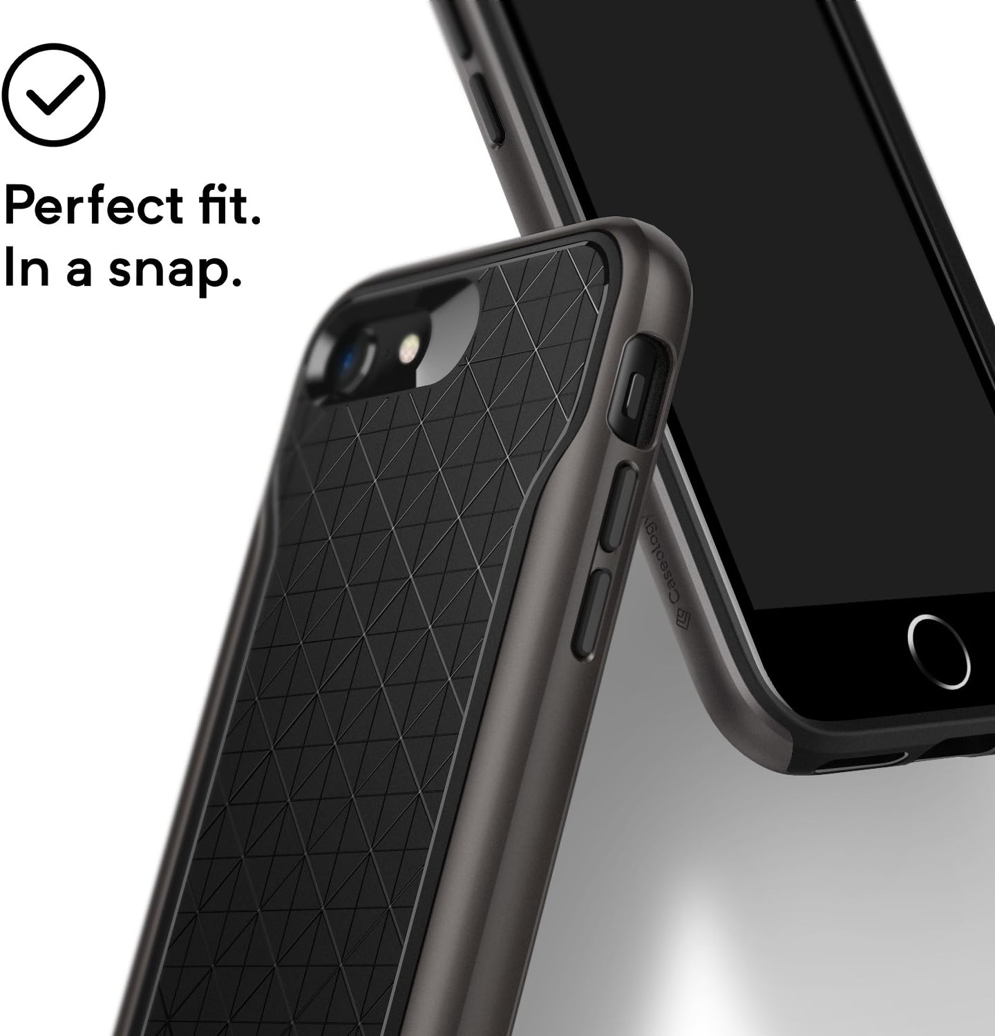 Caseology Apex for Apple iPhone 8 Case (2017) / for iPhone 7 Case (2016) - Black/Warm Gray