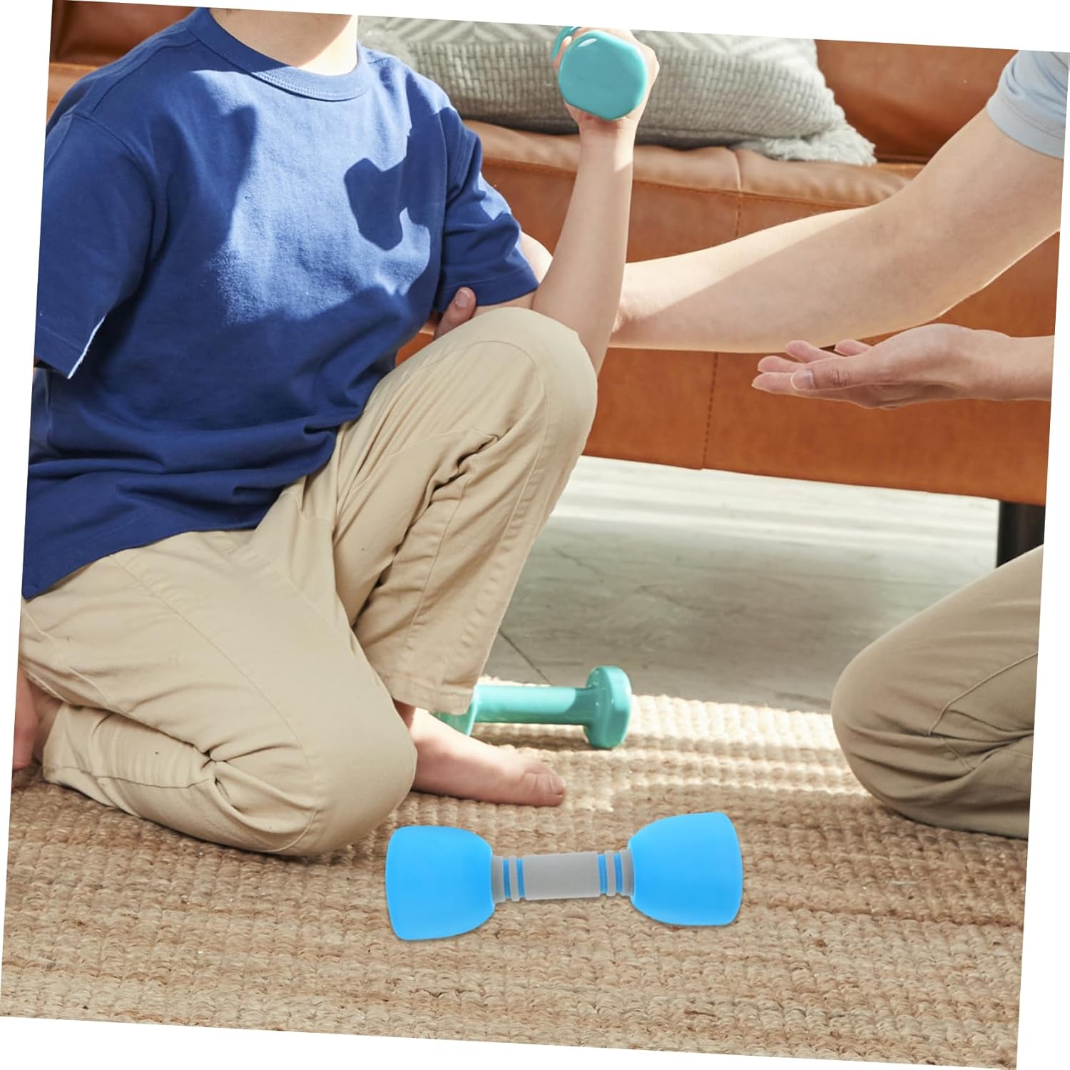 Yardwe 1pair Boy Girl Dumbbell Toy Set Soft Lightweight Exercise Weights for Indoor Play and Fitness Training for Kindergarten and Early Childhood Development