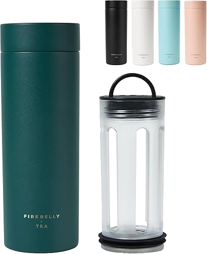 Miniatura 11 de Firebelly Tea, Taza infusor de té de viaje con colador, vaso aislado para té o café de hojas sueltas, botella a prueba de fugas para bebidas