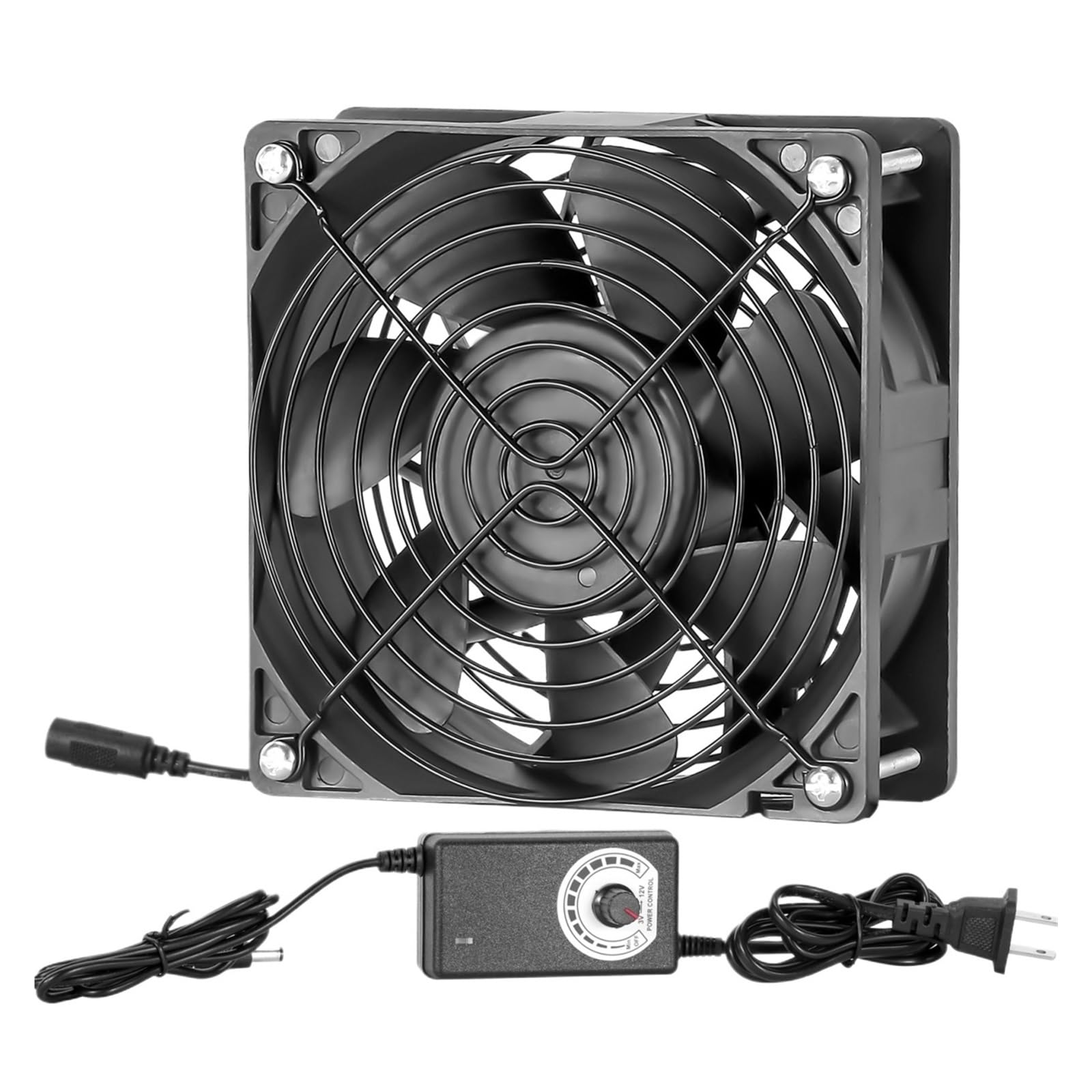 TYHUJKKL 1PCS 120mm 4000RPM Case Fan Cooling With Speed Controller 12cm 12V 220V(U/*S Plug)
