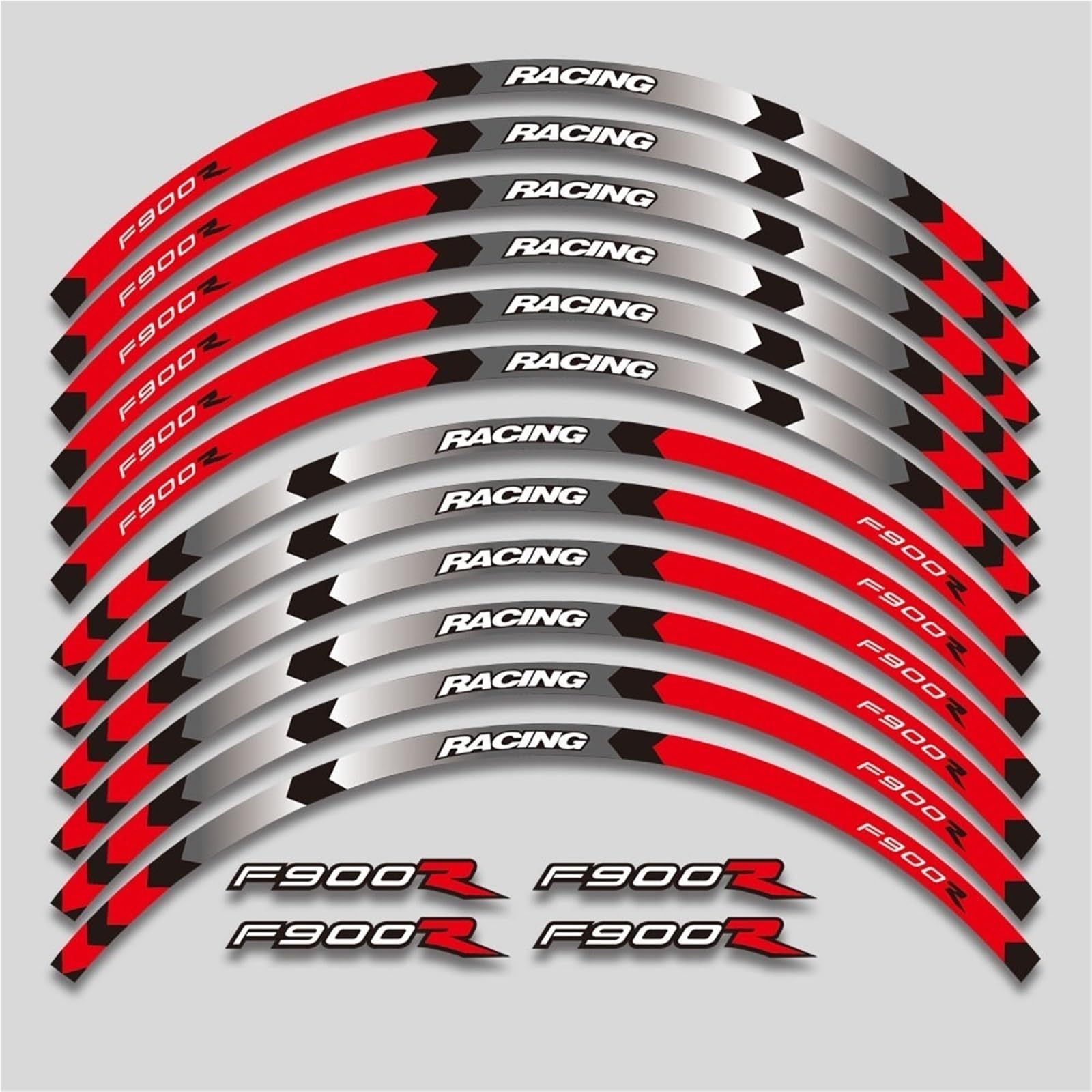 Motorcycle Front and Rear Tire Waterproof Sticker for BMW F900R F900 R F900r Reflective Stripe Rim Set Decal Decorative(Color8)
