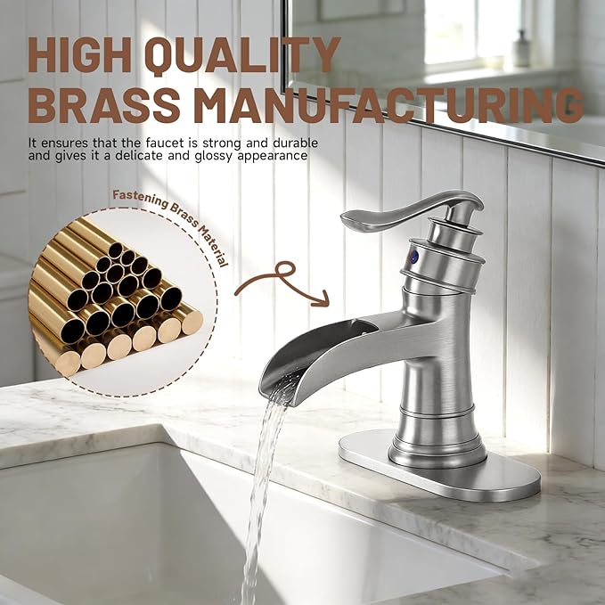 Grifería Lavamanos Monocomando 1 Hueco Acabado Cepillado miniatura 6