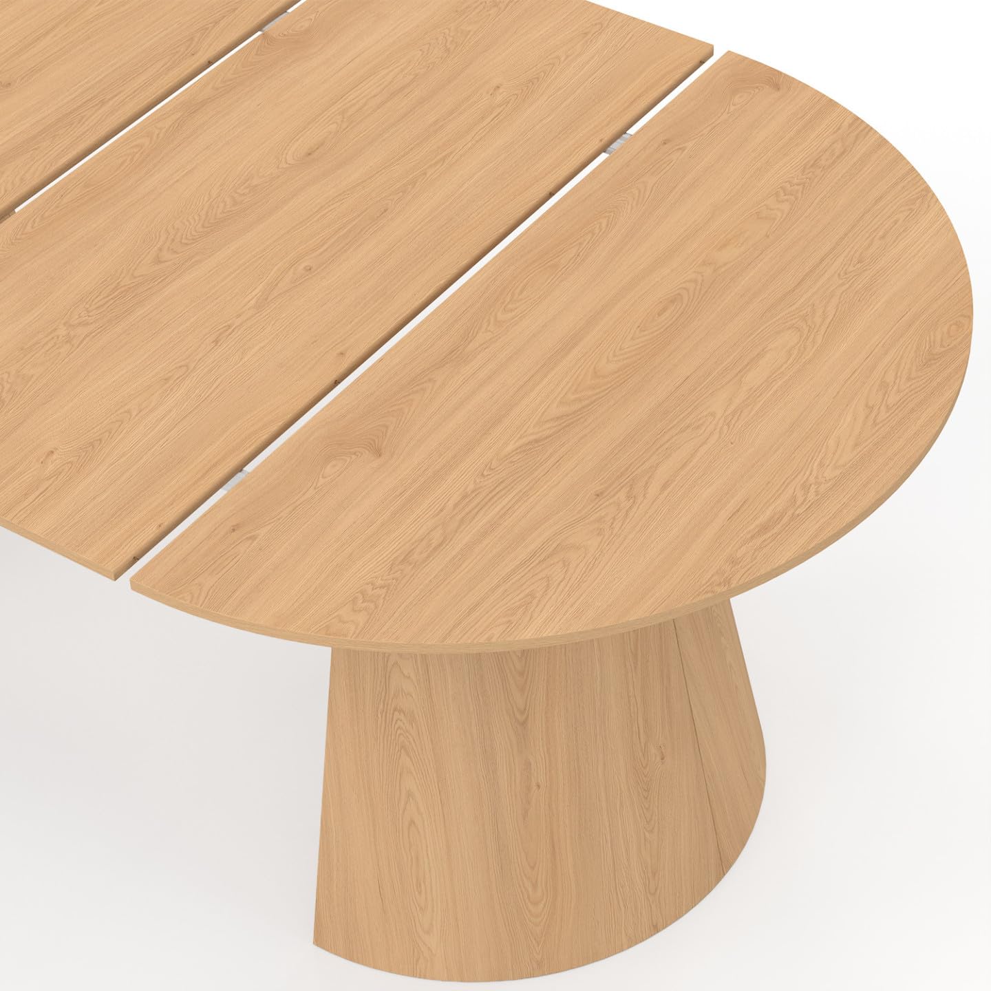 IDMarket – Mesa de comedor redonda extensible Angele 4-10 personas madera efecto haya 110-200 cm