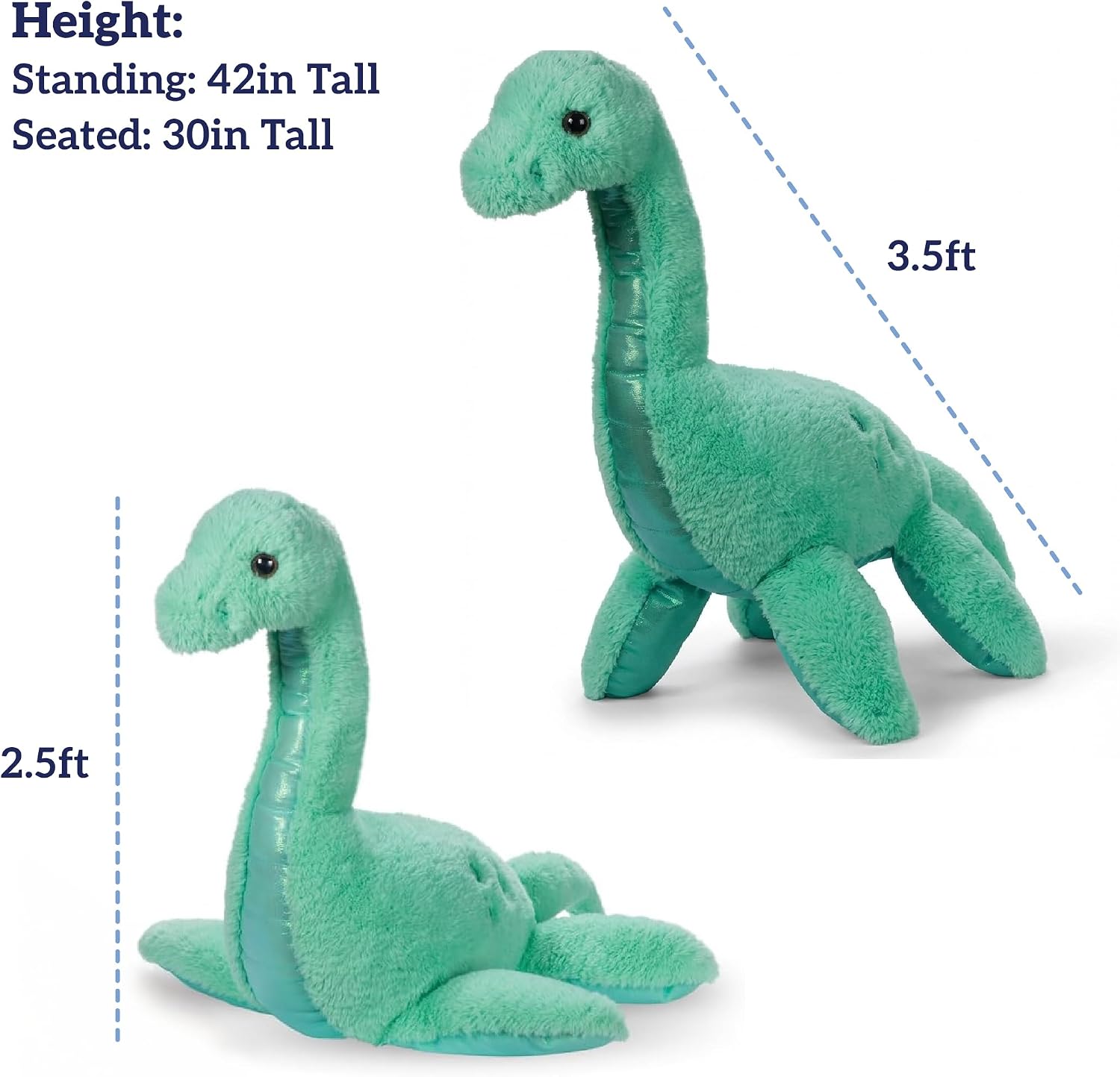 Vermont Teddy Bear Giant Dinosaur Stuffed Animal | 42 Inch Dinosaur Plush Toy | 3.5 Foot Jumbo Dino for Kids and Adults | Hand Finished in Vermont USA