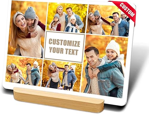 CUSTOM STEWARD Marcos de fotos personalizados de metal con tus fotos, regalos de fotos personalizados en el escritorio, impresiones de fotos de