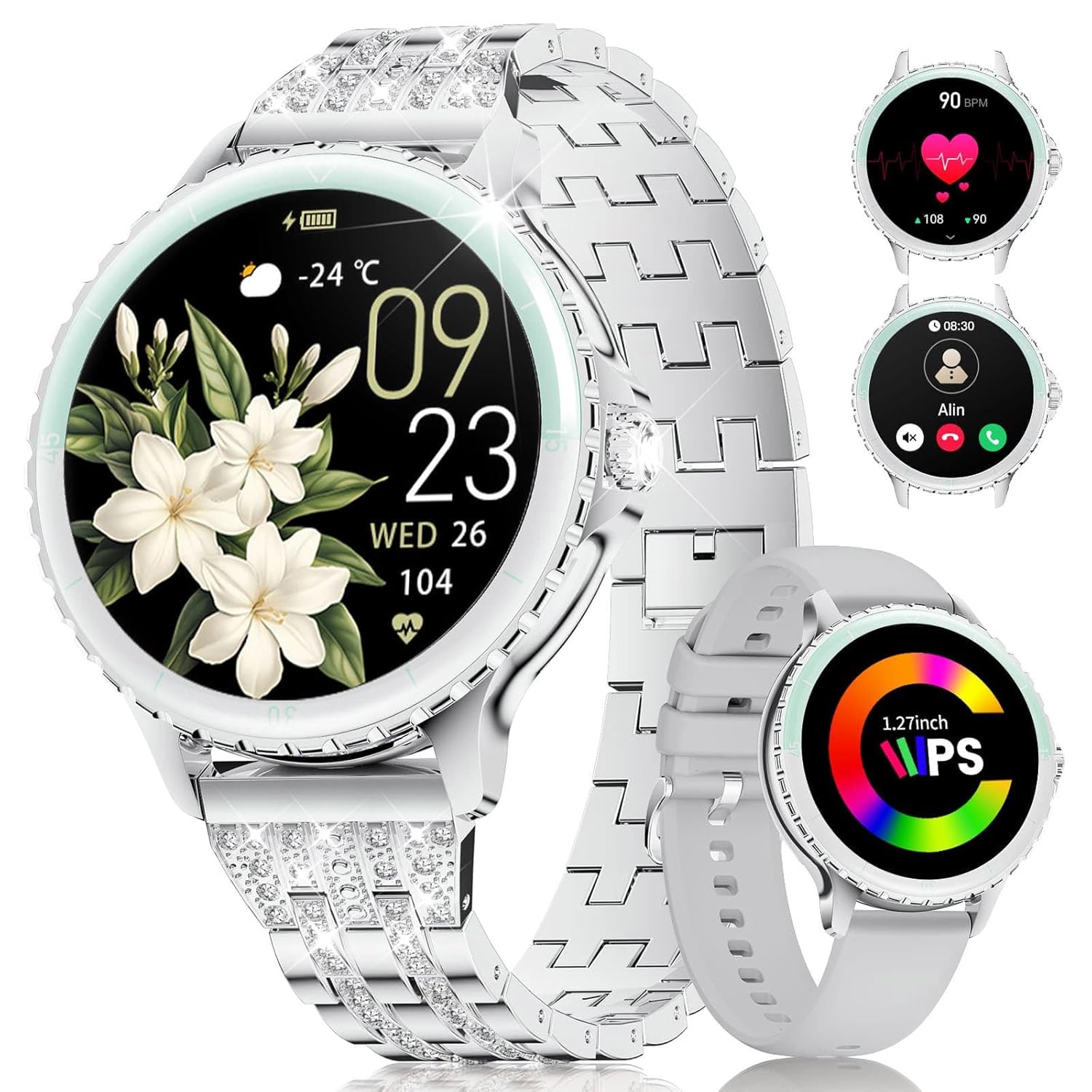Smart Watch for Women Answer Make Call 1 27 Curved Display Smartwatch with Female Cycle Sleep Monitor 5ATM