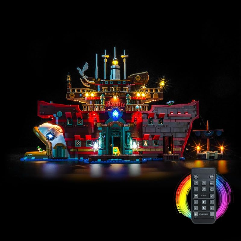 Fernbedienung Licht-Kit Kompatibel mit Lego The Baratie Floating Restaurant 75640 (Kein Modell), Led Beleuchtungs Set Compatible with Lego 75640 The Baratie Floating Restaurant Kreative Spielzeug