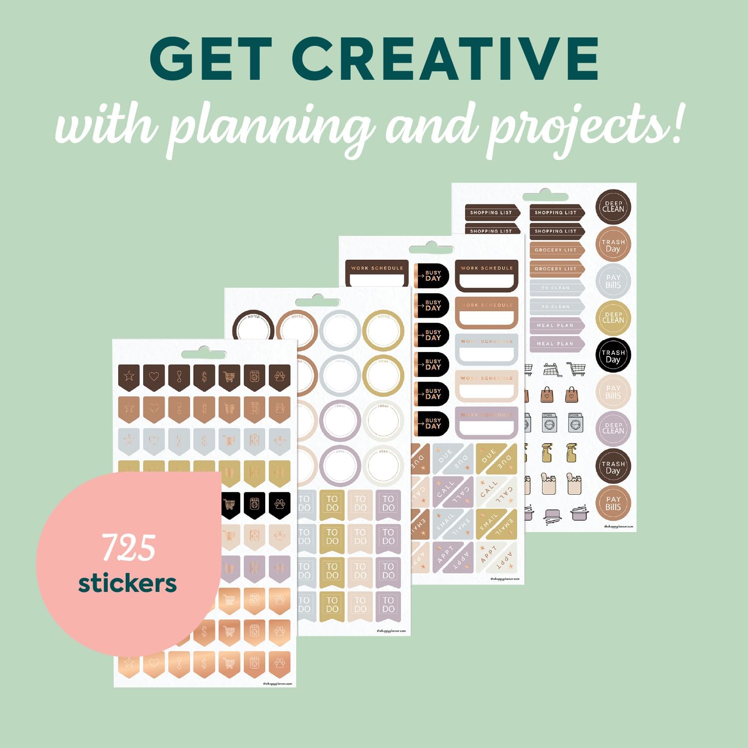 Happy Planner Big-Size 8.5" x 11" Ink & Ivy Jan.–Dec. 2026 Dashboard-Layout Disc-Bound Planner Bundle with Classic Calm & Cozy 15-Sheet Sticker Value Pack, 2 Items