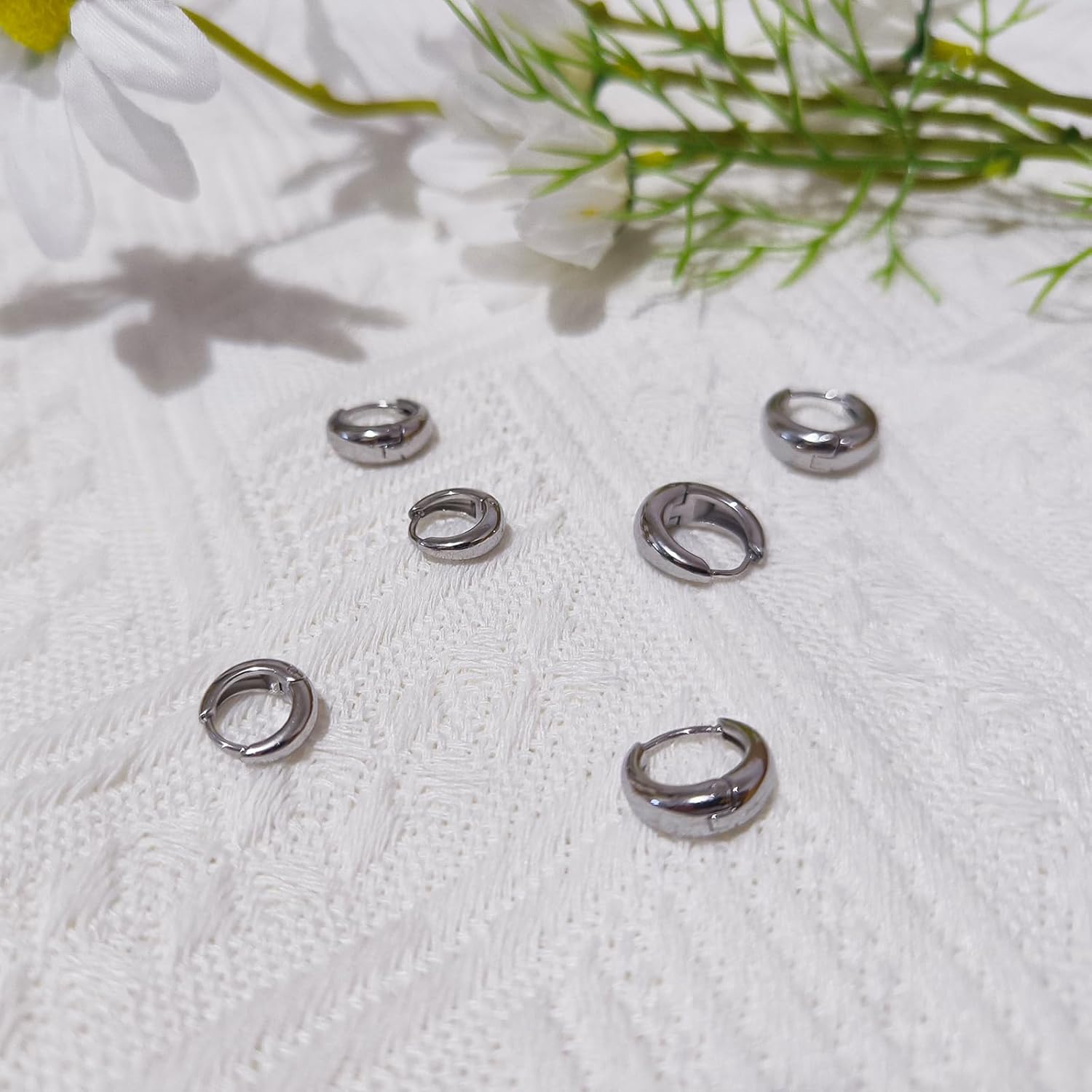 Small Hoop Earrings for Women, Lightweight 18K Gold Plated Huggie Hoop Earrings Dainty Hypoallergenic Earring Set Cute Earrings Pack for Women Trendy Jewelry Gifts - Image 4