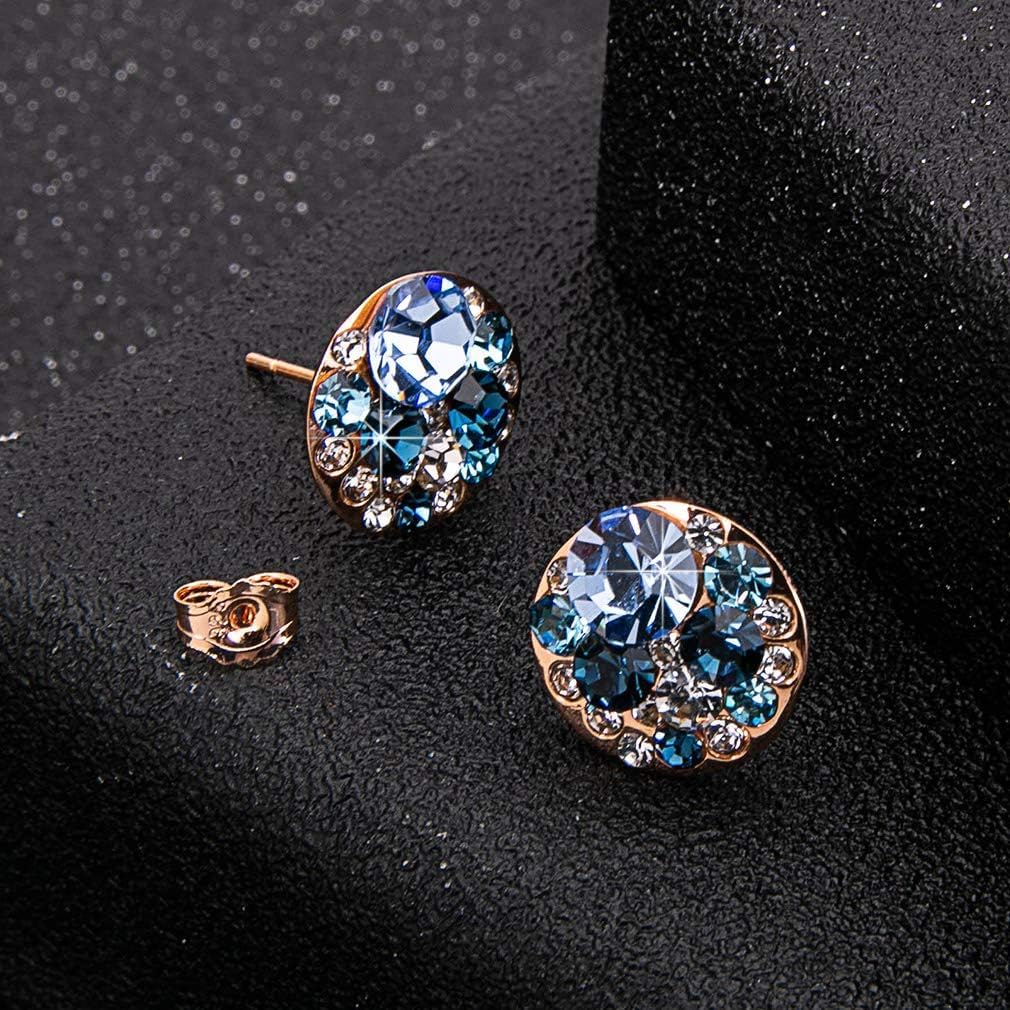 Multicolored Austrian Crystal Rhinestone Stud Earrings for Women Fashion S925 Sterling Silver Hypoallergenic Jewelry - Image 3