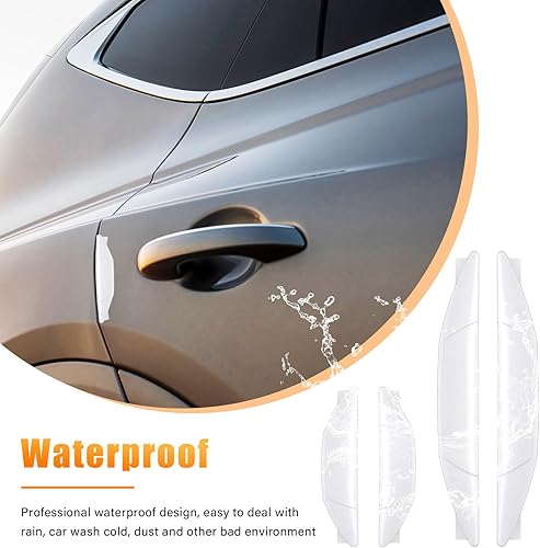 Miniatura 10 de Dickno Tiras anticolisión para puerta de automóvil, protector de borde lateral de puerta antiarañazos, calcomanías autoadhesivas para borde de