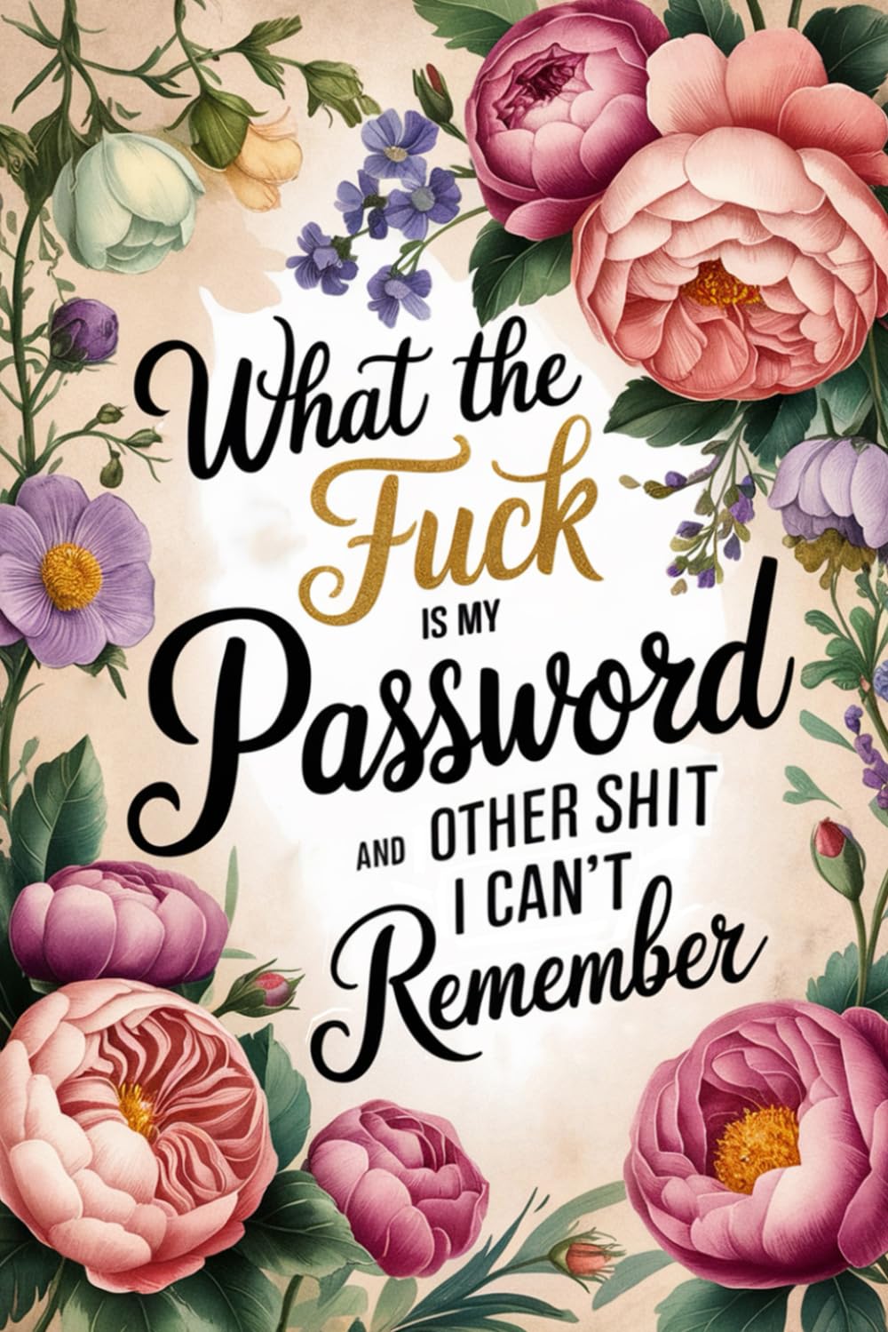 What the Fuck Is My Password: and Other Shit I Can’t Remember. A Funny Gag Gift and Internet Organizer Notebook for Women & Moms