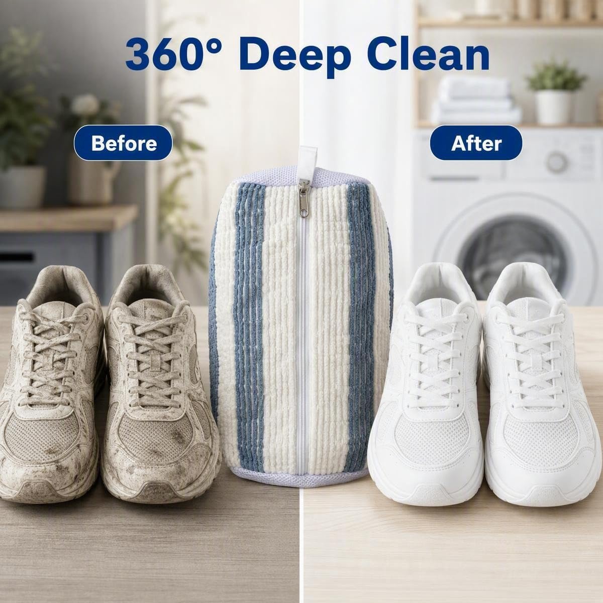 Shoe Washing Machine Bags 2-Pack, Laundry Bag for Sneakers, XXL 360° Clean