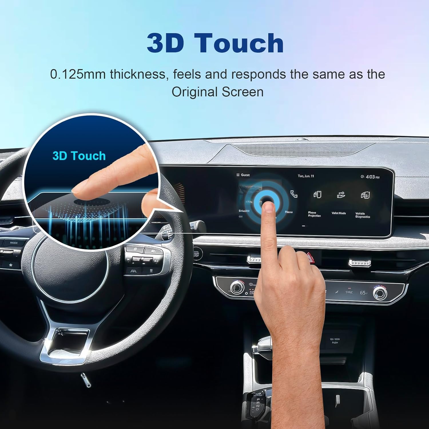 (4-pack) 2025 2026 Kia K5 Screen Protector for Kia K5 (Dual 12.3Inch&A/C Displays) (LXS/GT-Line/GT/EX), 2025 2026 K5 Accessories Touch Sensitive High Clarity Protective Film 12.3"&A/C