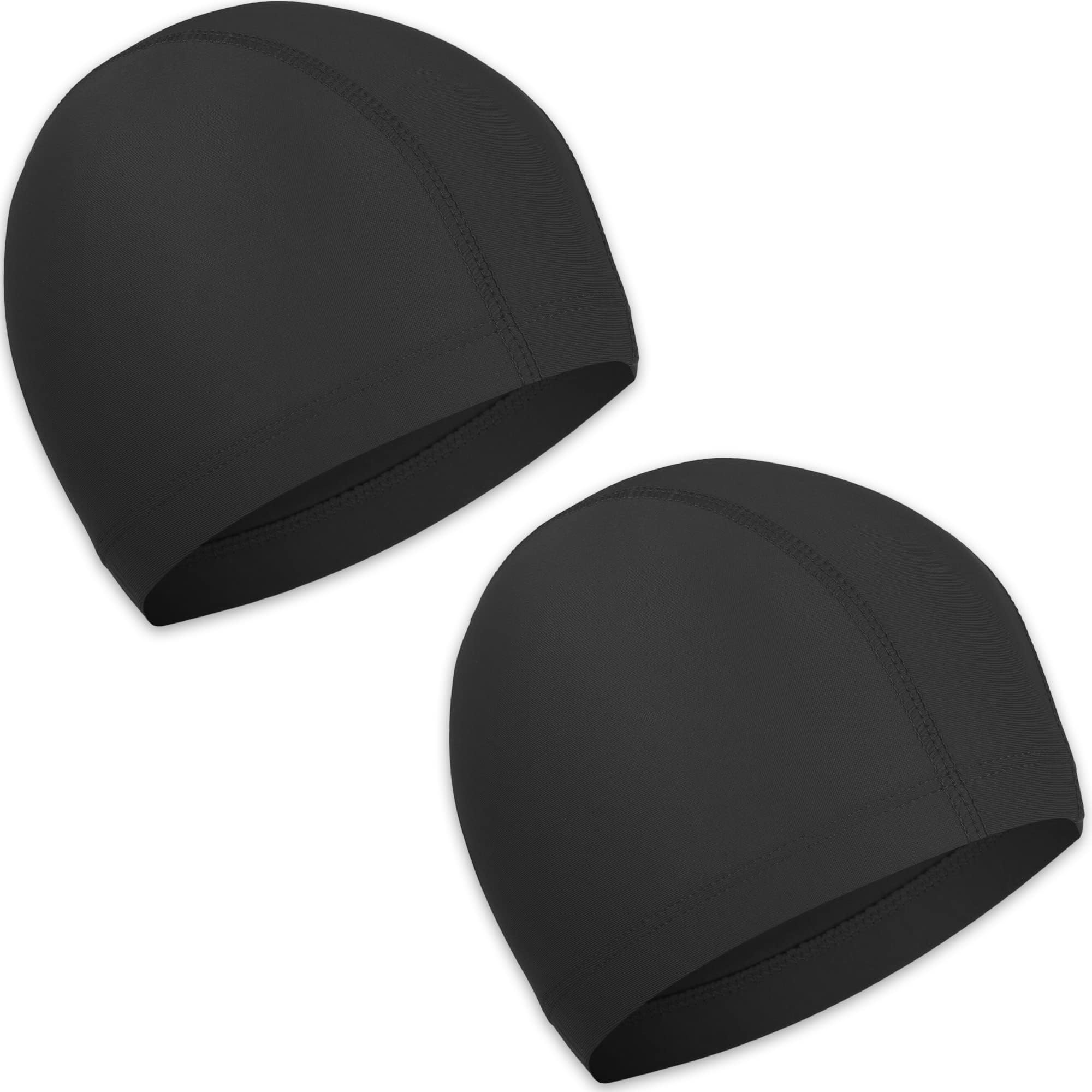 2 Pcs Elastic Swim Caps Comfortable Non-slip Fabric Swimming Hat Lightweight Bathing Caps for Women Men Kids to Swimming