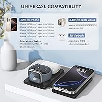 Vista 2 de Wireless Charger iPhone - 3 in 1 Charging Station for Apple Devices for iPhone 17 16 15 14 13 12 Pro Max Plus - Foldable Magnetic Charging Pad for