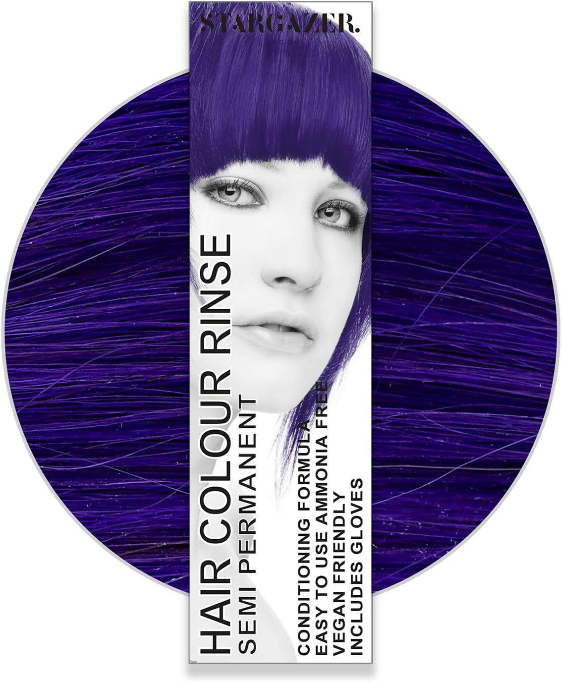 StarGazer Semi Permanent Hair Color - VIOLET - Amonia Free Hair Dye Includes Gloves