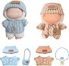 Clothes for LabubuNO Doll,Two-Piece Set with 6 Accessories,Hand-Made Crochet Sweaters are More Unique,Suitable for 6.7-inch 17 cm Plush Dolls BrownBlue