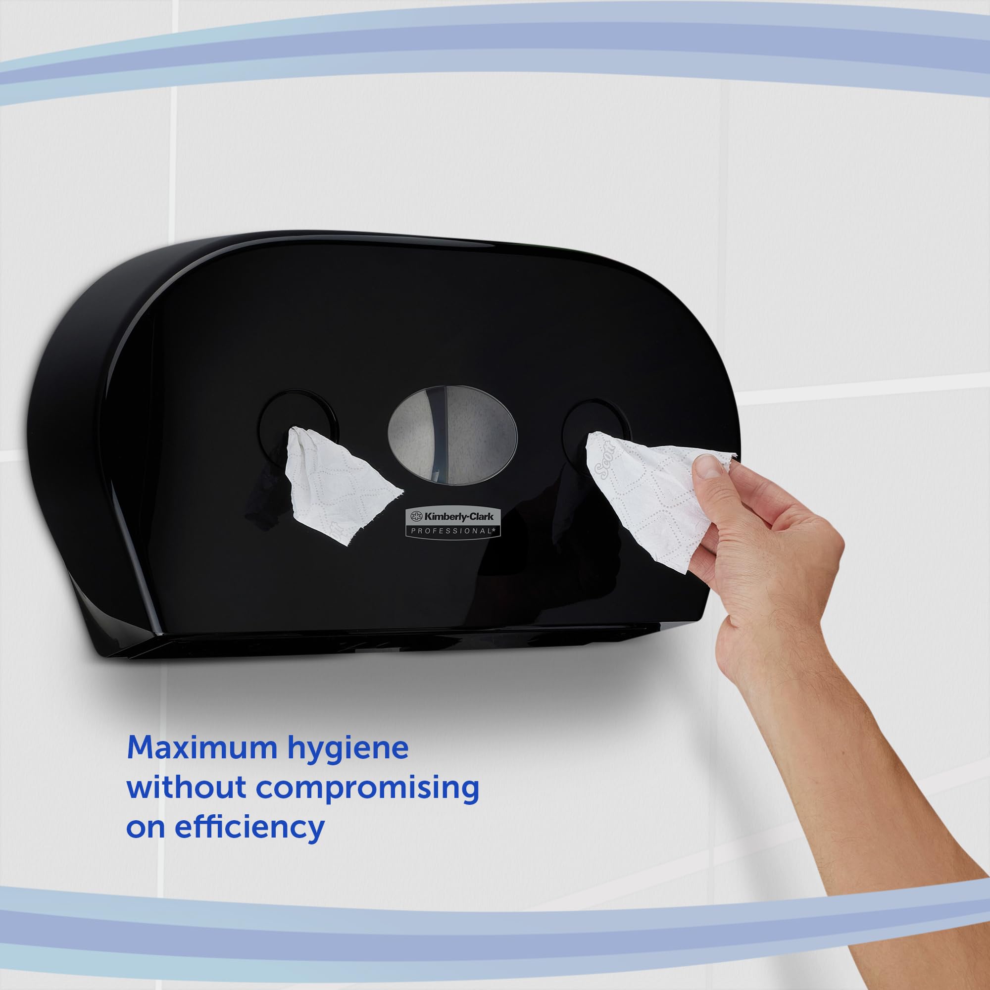 Twin Mini Aquarius Portarrollos Negro de Papel higiénico para baño de dispensación Central 7187-1 x Negro, Dispensador de Papel higiénico