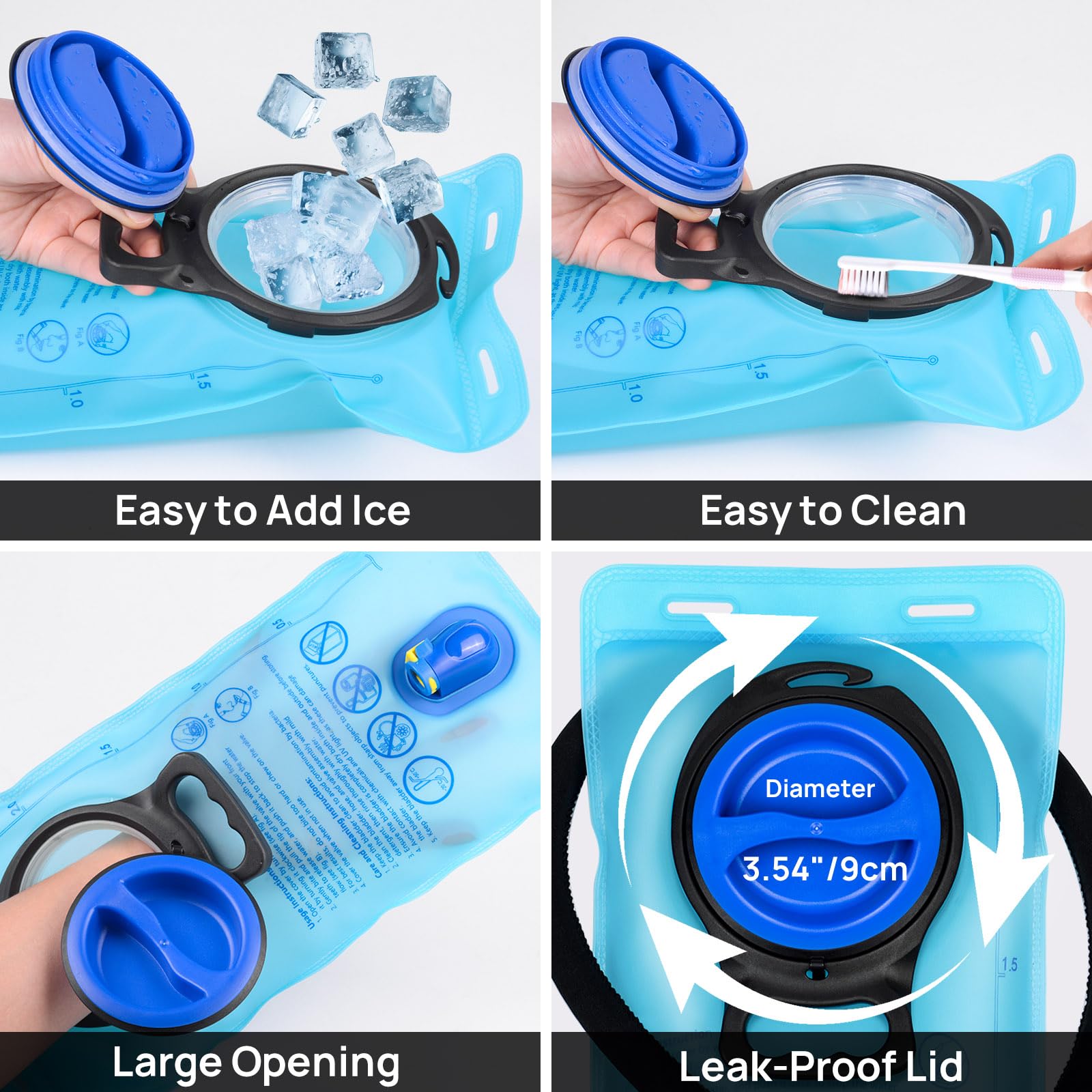 TPU 2L Hydration Bladder,Leak-Proof,Water Bladder for Hiking Backpack, Water Reservoir Pouch for Running Camping Cycling