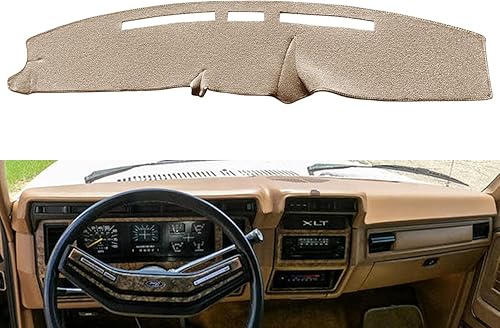 Yiz Cubierta de salpicadero para Ford F100 F150 F250 F350 Bronco 1980 1981 1982 1983 1984 1985 1986 (80-86 beige) J71