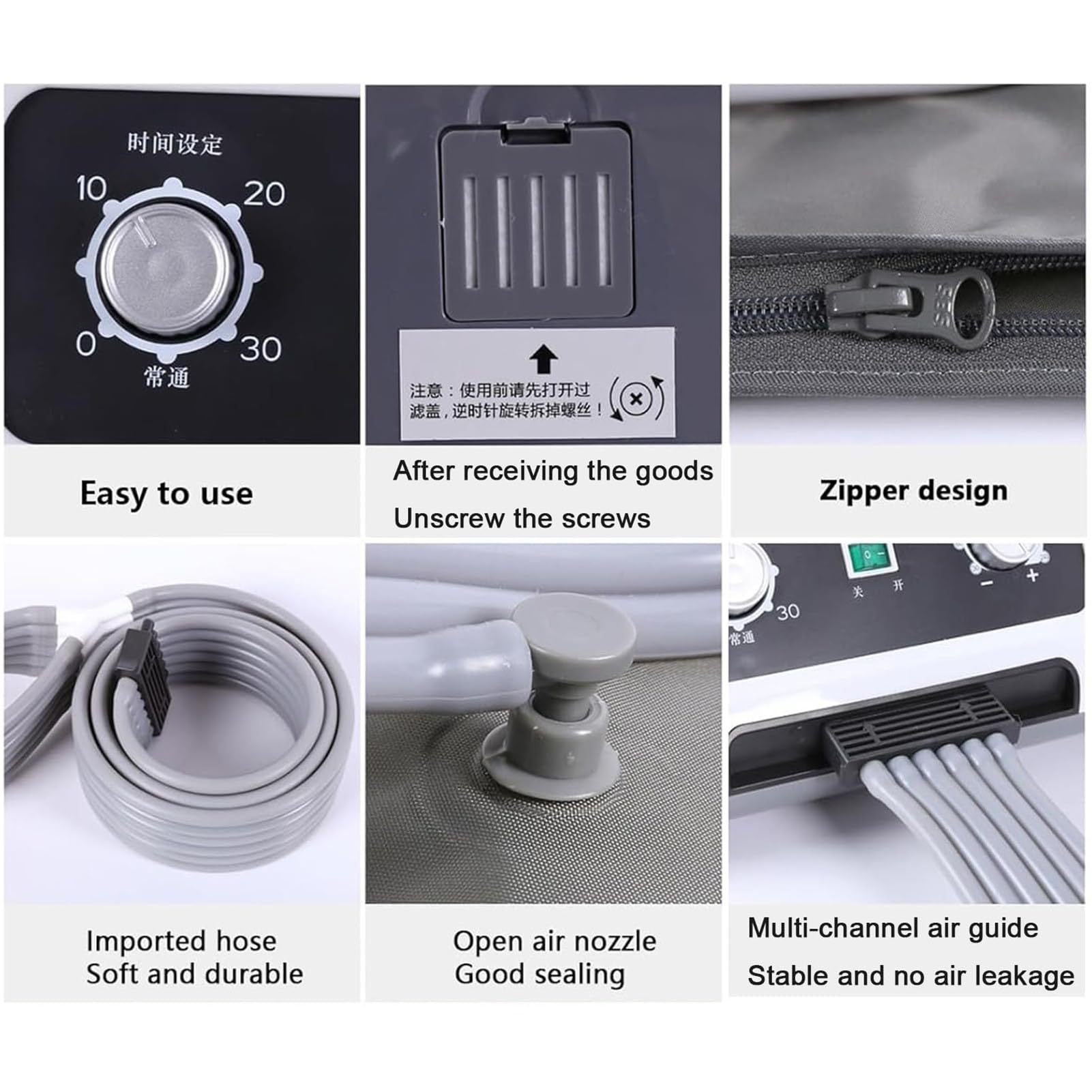 Botas de Compresión de Aire para Circulación de linfedema, Masajeador Eléctrico, Masajeador Neumático, Masajeador de Piernas para Circulación y Alivio del Dolor