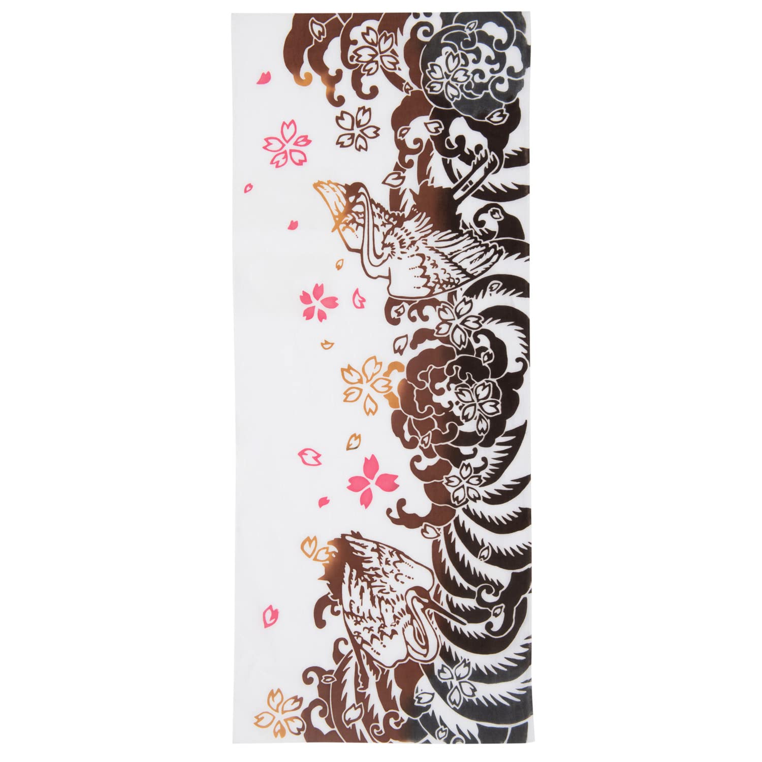 The Japanese Shop Multicoloured Sakura And Tsuru Cotton Japanese Tenugui
