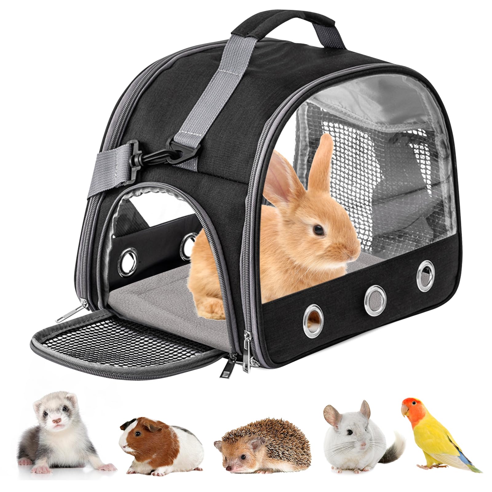 Kleine Haustier-Tragetasche Mit Kissen,Kleintier Tragetasche,Transportbox für Katze Mit Seitlicher Öffnung,Meerschweinchen-Tragetasche,Faltbare Transportbox,Hundetransportbox für Vögel Kätzchen Welpen
