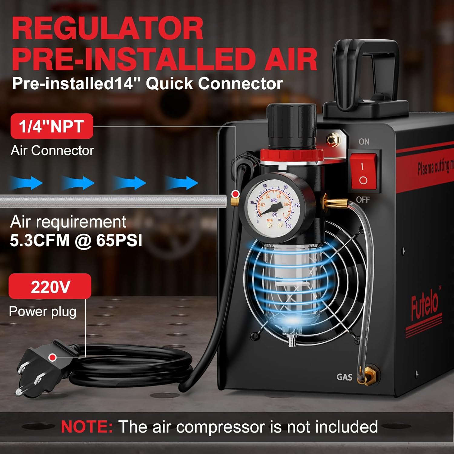 Plasma Cutter 55A, 110V/220V Plasma Cutter Machine with Large LED Display, Contact Arc Start, IGBT Inverter, 1/2” Clean Cut, 2T/4T, Portable Plasma Cutting Equipment for DIY & Workshop