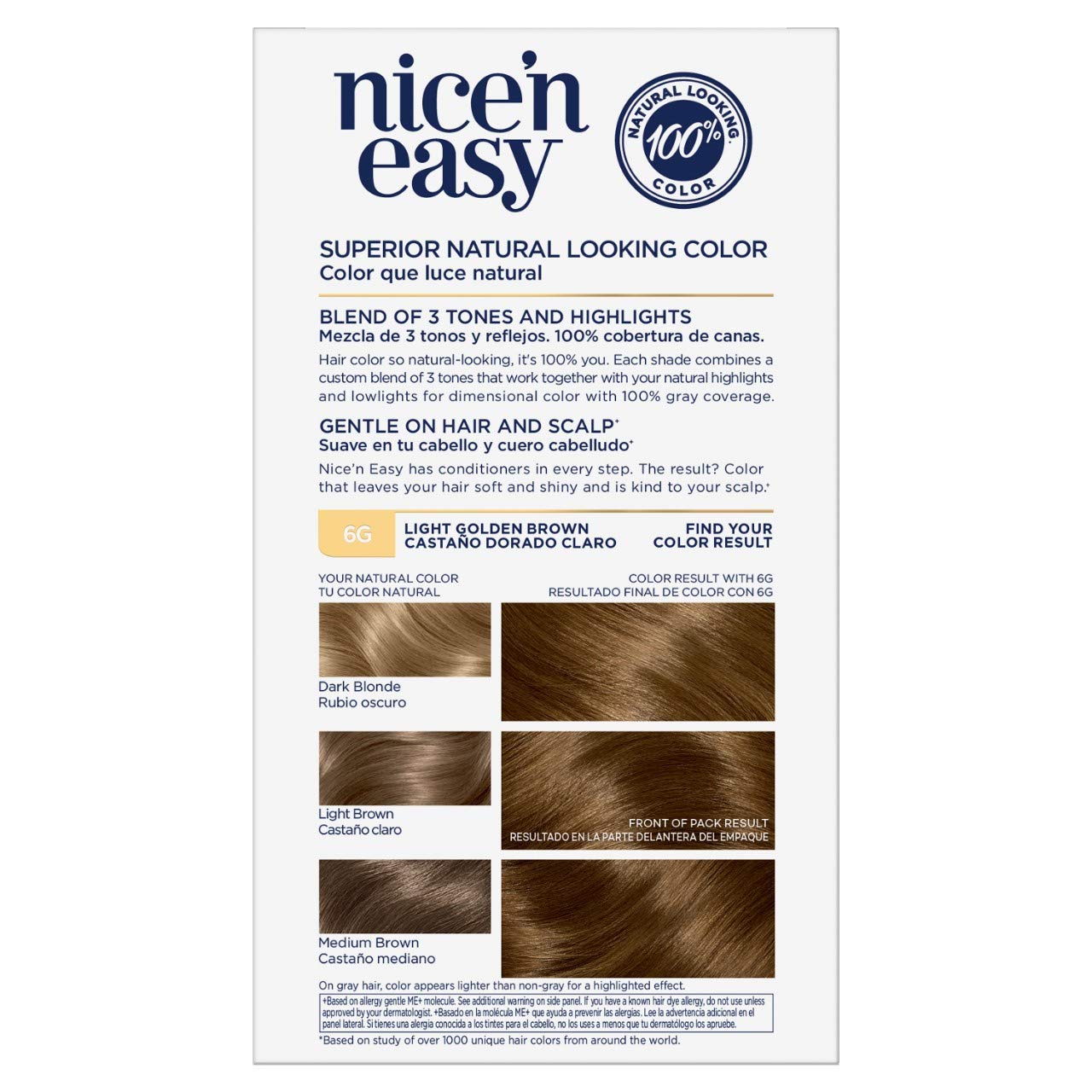 Clairol Nice'n Easy Permanent Hair Dye, 6G Light Golden Brown Hair Color, 3 Count : Everything Else