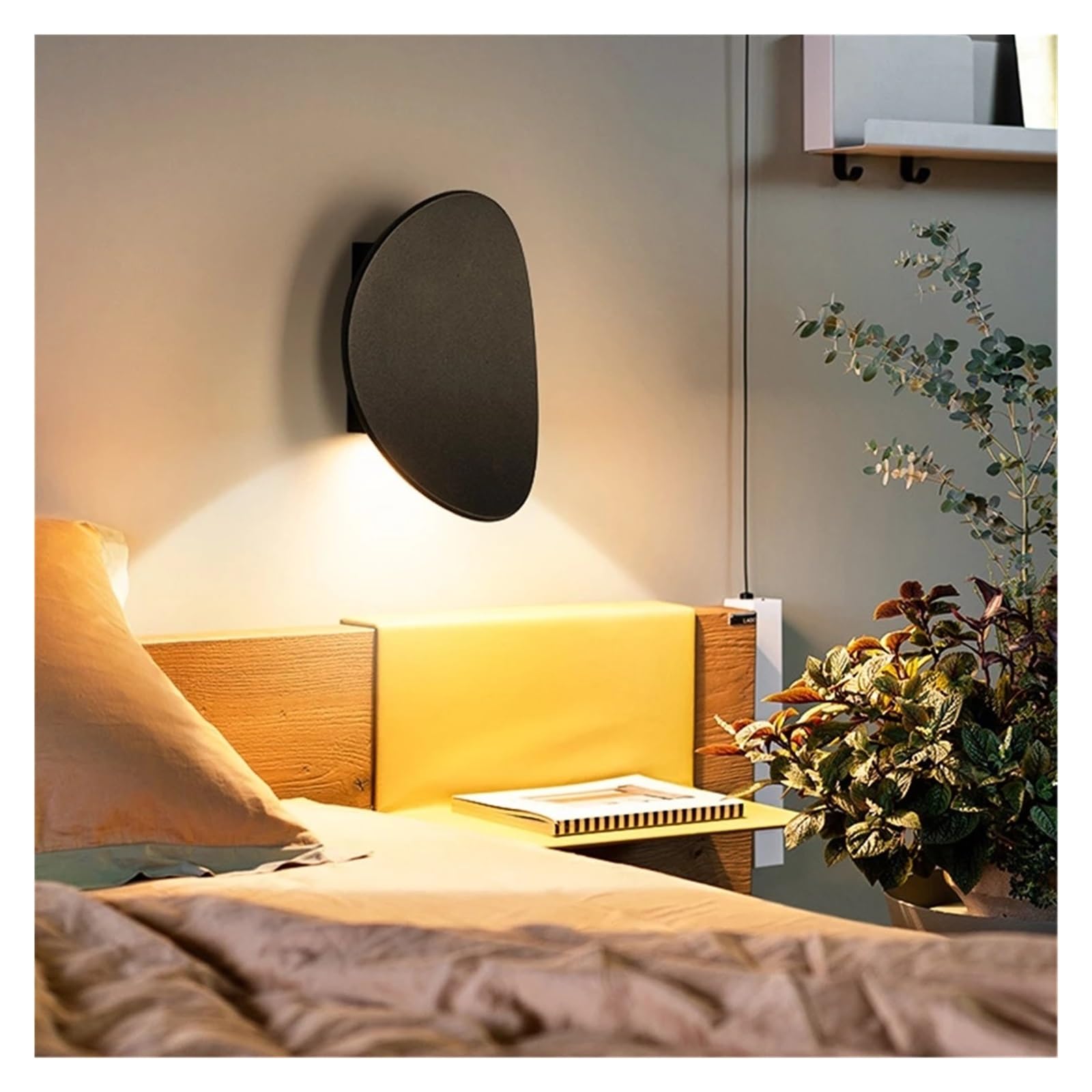 Kinkiety Wewnętrzne LED, Nowoczesna Prosta Aluminiowa Lampa Ścienna, Oświetlenie Sypialni I Salonu, Czarno-biało-złota Łatwy w instalacji(Black,Warm White (2700-3500K))
