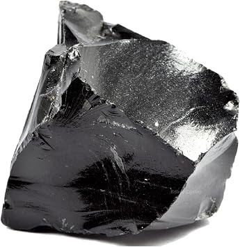 Erliway 2-3'' Black Obsidian Raw Crystals, Natural Rough Crystals and Healing Stones, Crystal Rocks and Gemstones for Tumbling Cabbing Fountain Rocks Decoration Wire Wrapping Reiki (0.15-0.22lb)