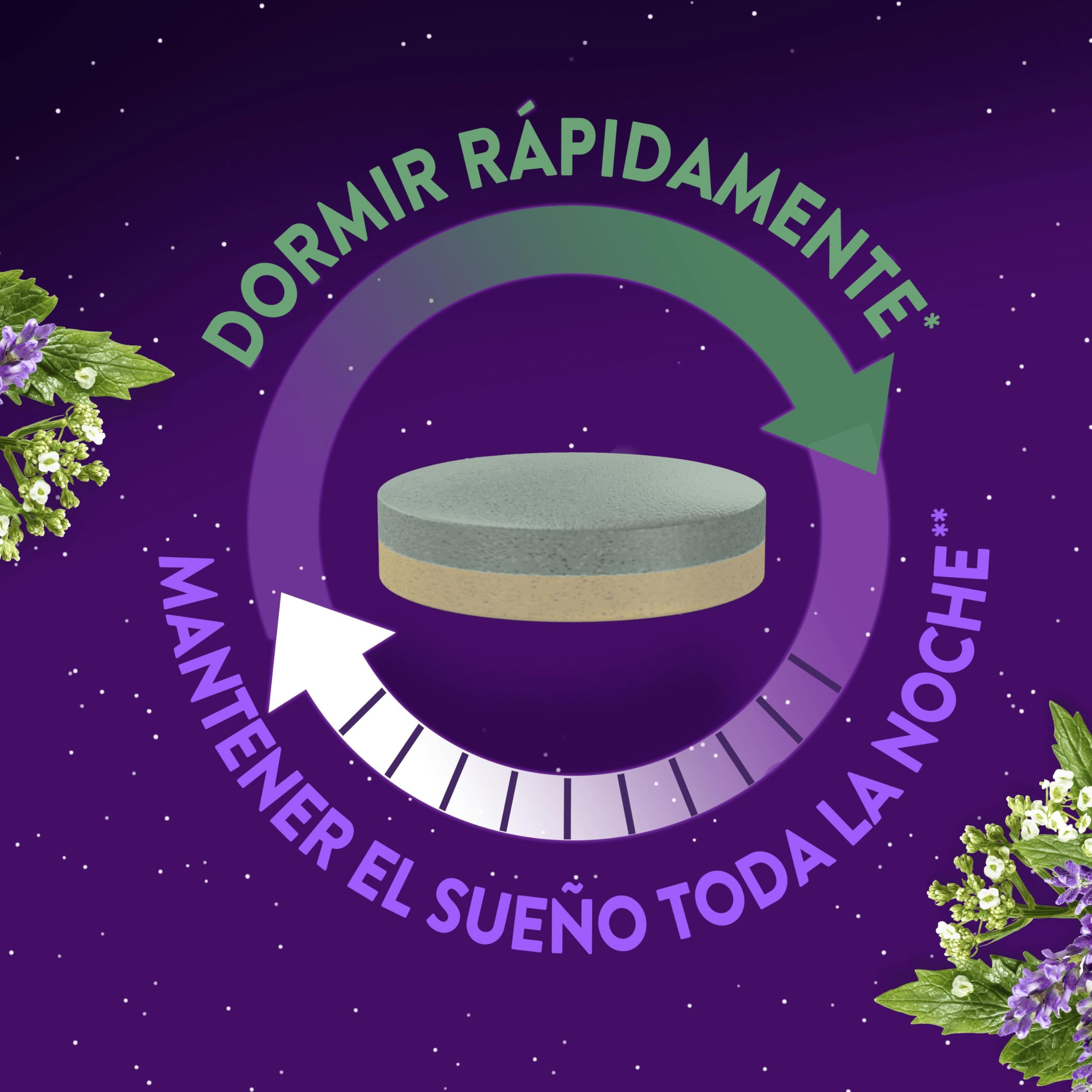 ZzzQuil Toda la Noche con Melatonina, Valeriana y Vitamina B6, Ayuda a dormir rápidamente*, Liberación prolongada durante 8 horas, 56 comprimidos