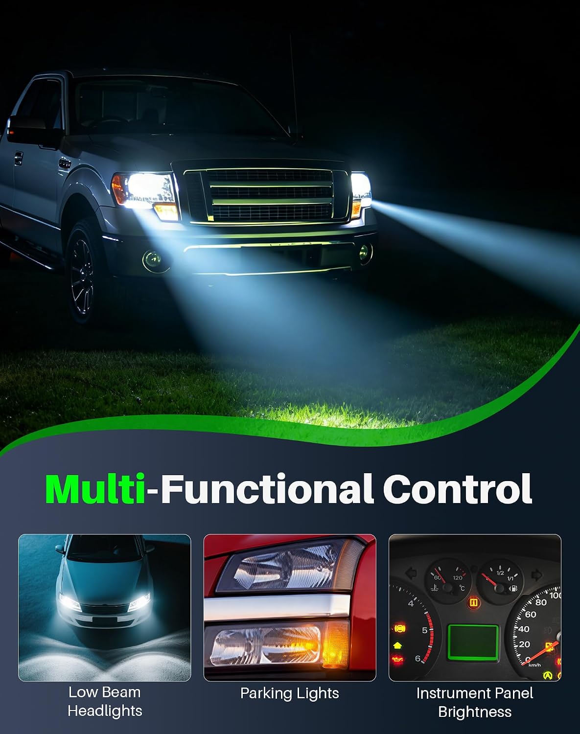 Headlight Dimmer Switch Compatible with Ford F-150 (2000-2003), with F-150 Heritage (2004), Ford Expedition (2000-2002) with Fog Light Function, Replaces YL3Z11654DAA, YL3Z11654DAB