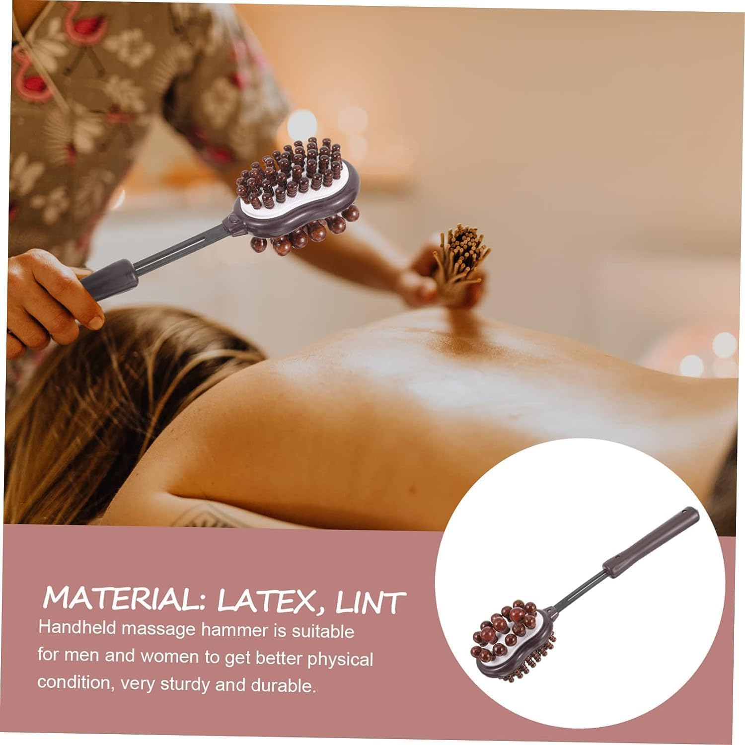 Glovic plastic manual back mass, easy to carry a hammer stick for the neck for the neck