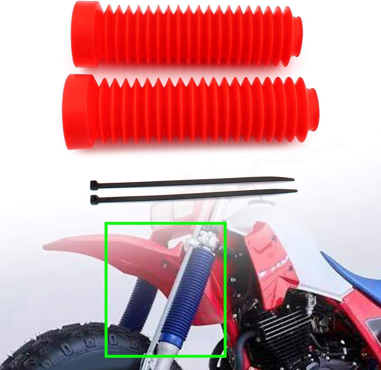 Front Fork Shock Boots Fit For Honda ATC 250R 1983‑1986& For Honda 350X ATC 1985-1987 Forks Rubber Boot Covers Red Set of 2