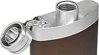 Vista 3 de Stanley Master Unbreakable Flask 8oz with Never-Lose Cap, Wide Mouth Stainless Steel Hip Flask for Easy Filling & Pouring, Insulated BPA-Free