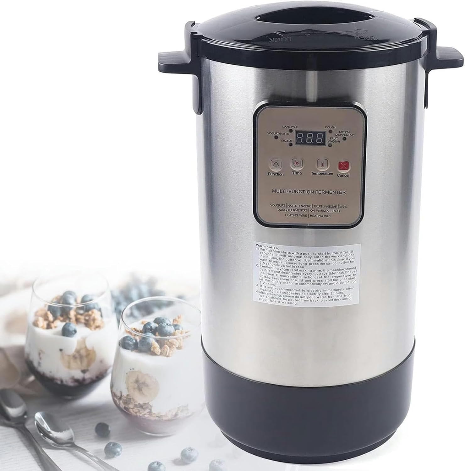 Fabricante de Yogurt 12L, M&aacute;quina de Fermentaci&oacute;n con Control de Temporizador, M&aacute;quina Fabricante Autom&aacute;tica de Fermentador de Yogurt, para Yogurt Org&aacute;nico en el Hogar, Queso, Vino de Fruta