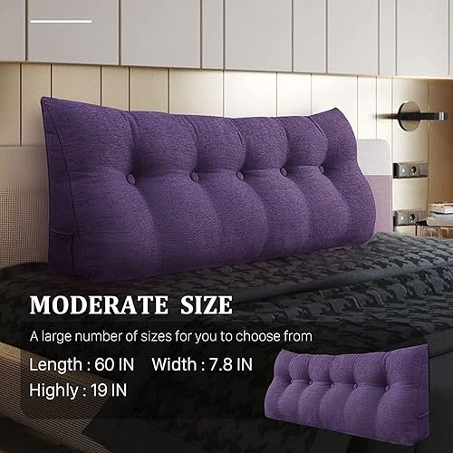 Miniatura 3 de Almohada de cuña grande para cabecero, cojín de respaldo para adultos para sentarse en la cama, almohada ergonómica de lectura para posicionamiento