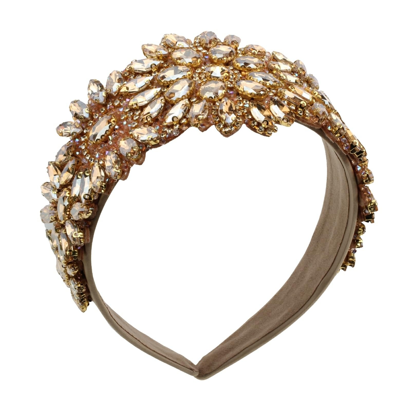 Baroque Crystal Flower Headband Rhinestone Hairband Wide Chunky Beaded Headwear Amazon.com : Rhinestone Padded Headband Baroque Crystal  main image 4