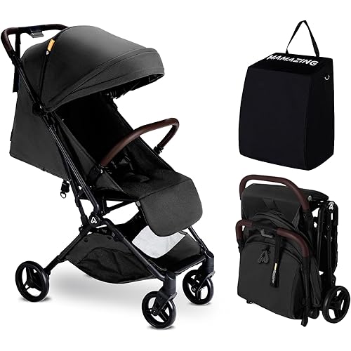 Lightweight Baby Travel Stroller with Carbon Fiber Frame, Compact & Airplane-Friendly, One-Handed Folding Design, 11.6 lbs, Perfect for Toddlers, Jet