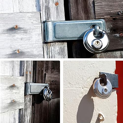 Miniatura 7 de 2 candados de disco para unidad de almacenamiento, candados con llave de 2-34 pulgadas, bloqueo de disco de acero inoxidable resistente, cerraduras