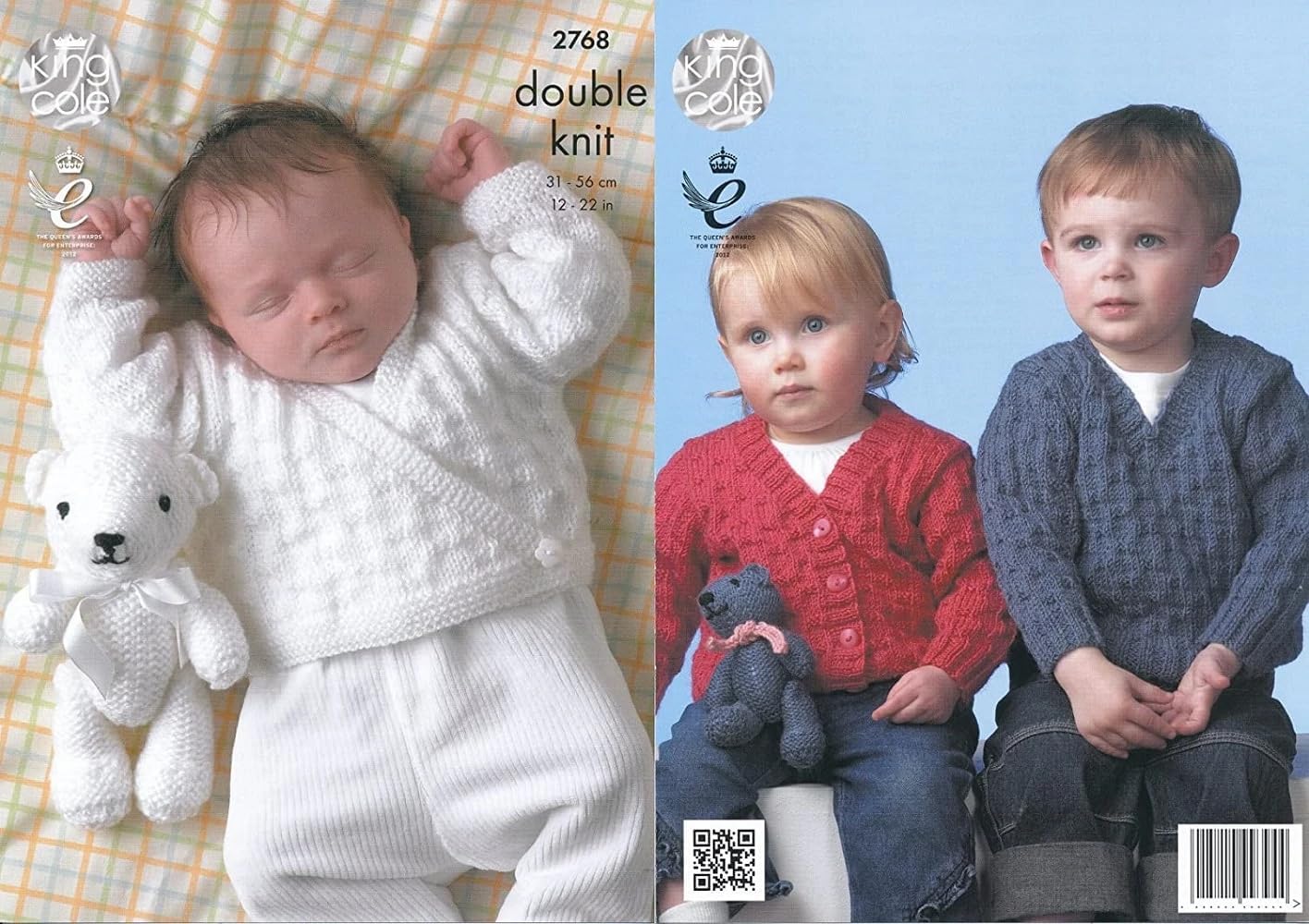 Knitting Pattern Baby Sweater, Cardigans & Teddy Bear Prem - 18 months in King Cole DK 2768