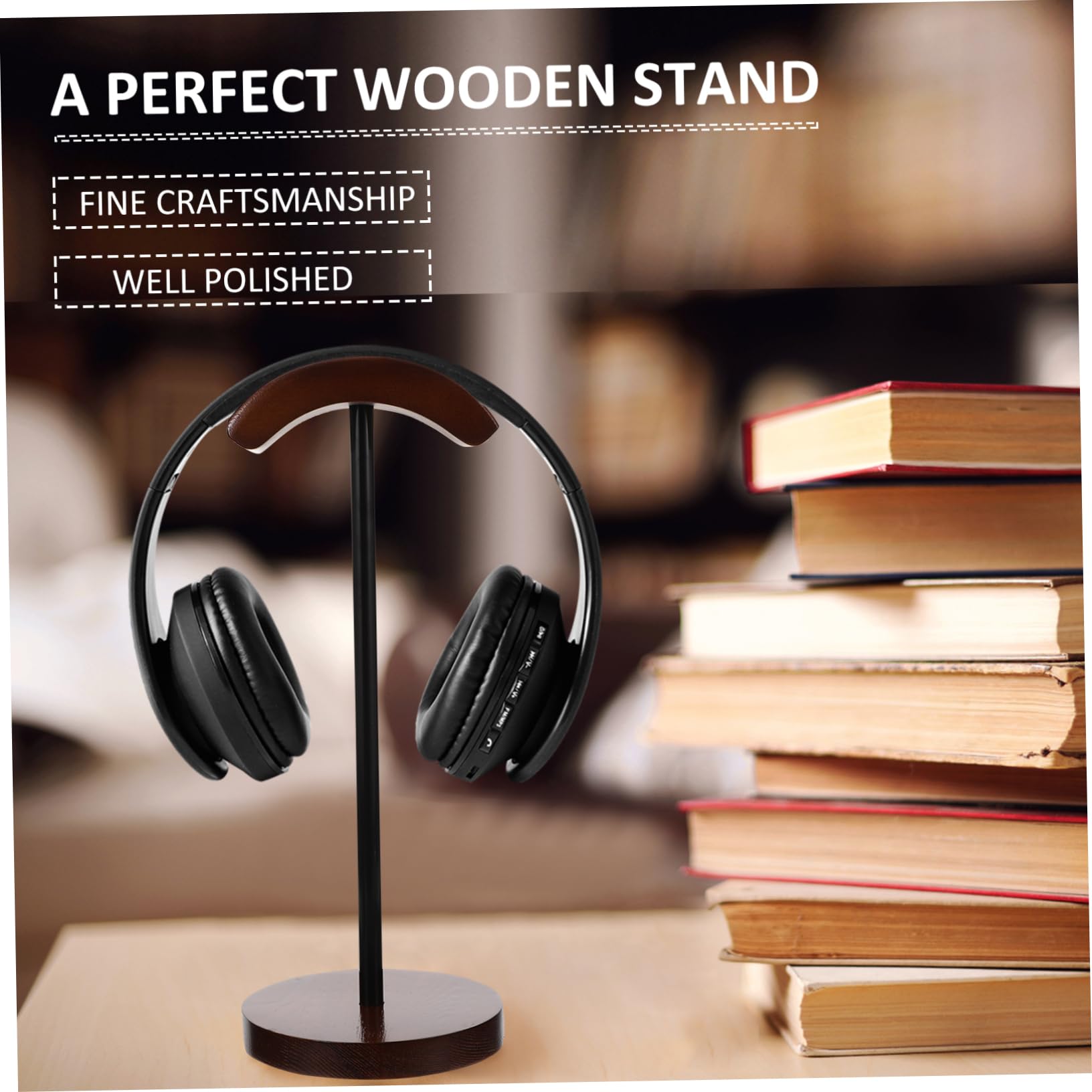 OSALADI Stand per Cuffie in Legno Supporto da Scrivania per Cuffie e Auricolari Espositore Multifunzionale per Organizer da Tavolo Adatto per Uso Casa Ufficio